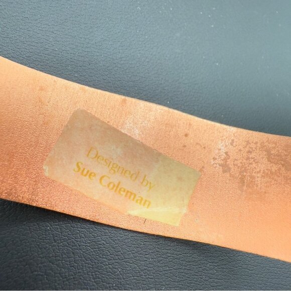 Sue Coleman Artisan Copper Cuff Bracelet with Hummingbird Floral Design Vintage - Picture 5 of 13